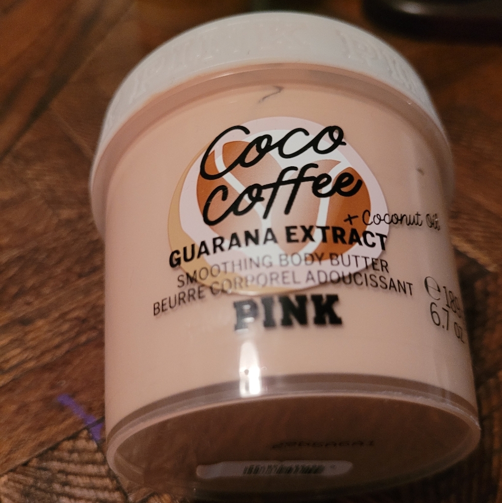 NEW OOP Pink Victoria’s Secret Coco Coffee body Butter 6.7oz Guarana Extract